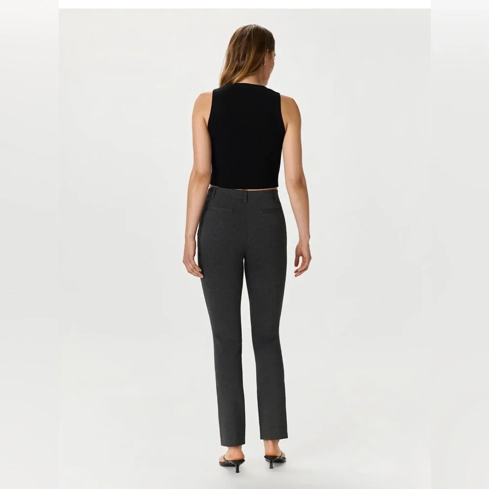 Quince‎ Ultra-Stretch Ponte Straight Leg Pants Charcoal Pull On Elastic Waist